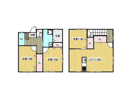 アーバンライフ白石(3LDK/1階)の間取り写真