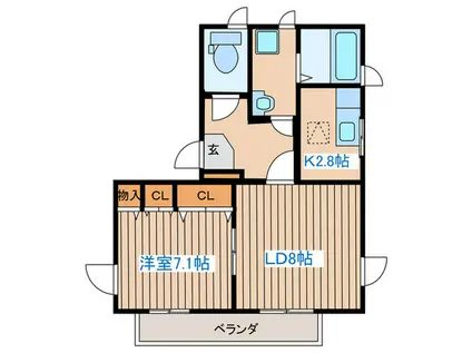 シャトーロイヤル(1LDK/1階)の間取り写真