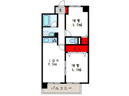 ラ・フォーレ久宝園(2LDK/7階)の間取り写真