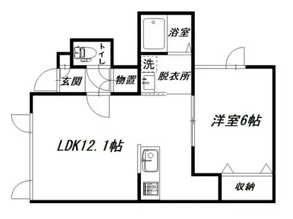 GRAN GRACE 4-1(1LDK/1階)の間取り写真
