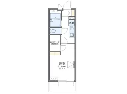 レオパレス嵯峨野(1K/3階)の間取り写真