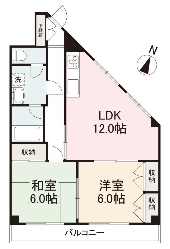 メゾンソレイユ(2LDK/2階)の間取り写真