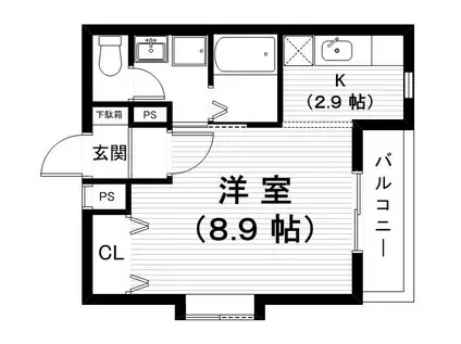 コープ美山(1K/1階)の間取り写真