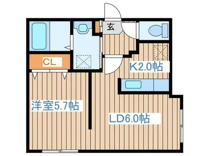ビクトワール澄川(1LDK/3階)の間取り写真