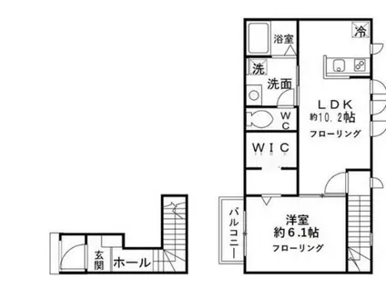 リトルヒル IIJIMA(1LDK/2階)の間取り写真