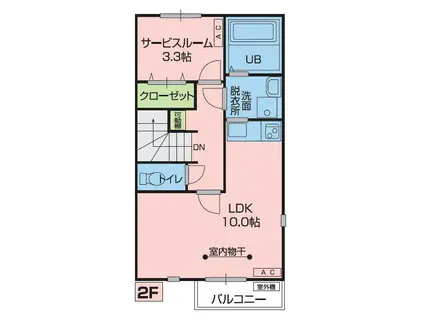 サン・シャルム(1LDK/2階)の間取り写真