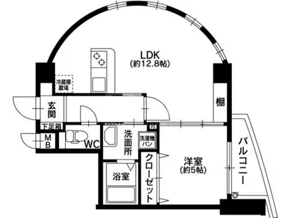 エクメール大濠(1LDK/2階)の間取り写真