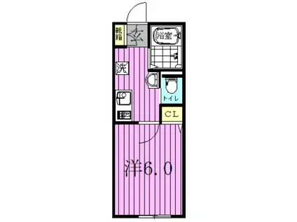 HOPE ISLANDホープアイランド(1K/1階)の間取り写真