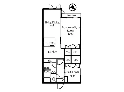 JUNハイム(2LDK/2階)の間取り写真