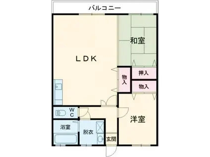 サンバーストみなと(2LDK/2階)の間取り写真