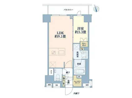 ルジェンテ早稲田(1LDK/2階)の間取り写真