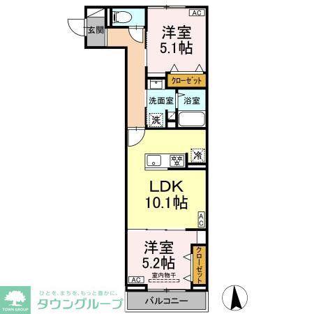 セレスティア高島平III(2LDK/2階)の間取り写真