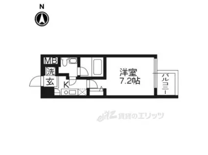 プレサンスNEO京都烏丸(1K/8階)の間取り写真