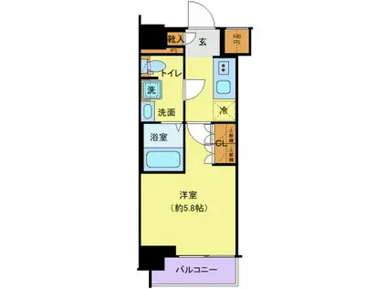 クレヴィスタ横浜(1K/10階)の間取り写真