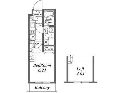 ユーレジデンス西大井(1K/4階)の間取り写真