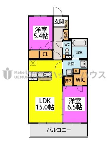 CANOA(2LDK/5階)の間取り写真