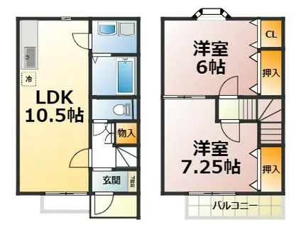 RAPPORT KERMY(2LDK/1階)の間取り写真