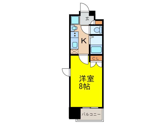 パルティール上前津(1K/13階)の間取り写真