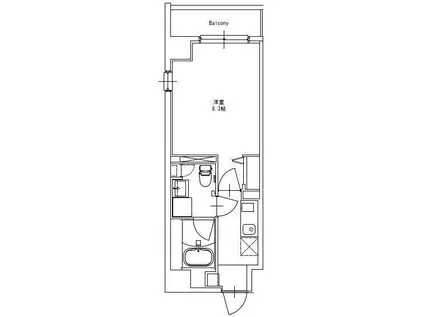 ジュルイ市谷台町(1K/6階)の間取り写真