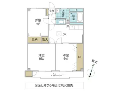 CASA F(3DK/1階)の間取り写真