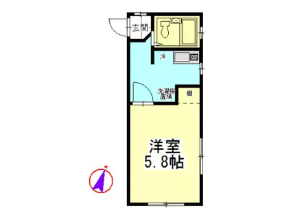 SOCIE池尻大橋(1K/2階)の間取り写真