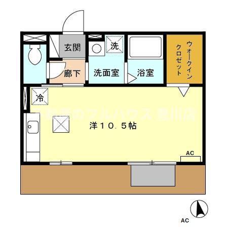 セジュールS(ワンルーム/1階)の間取り写真