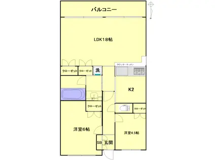 成増マンション(2LDK/3階)の間取り写真