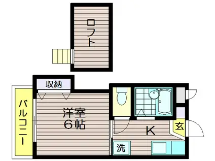 チェリーハウス パートⅡ(1K/2階)の間取り写真