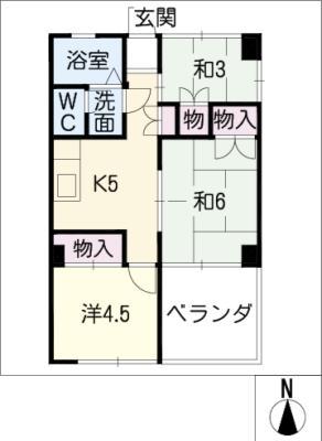 サンライズハイツ(3DK/5階)の間取り写真