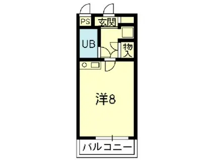 平成マンション(ワンルーム/3階)の間取り写真