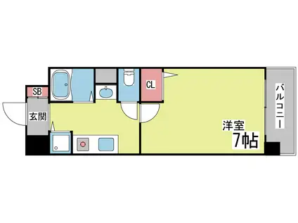 サンテラスエクセルガーデン(1K/2階)の間取り写真