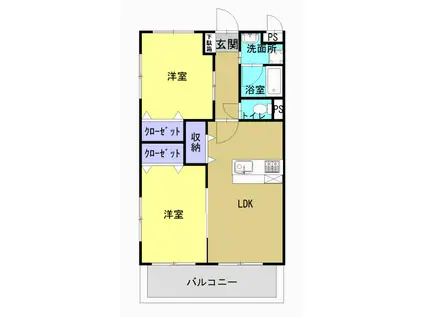 UNE LUMIERE(2LDK/2階)の間取り写真