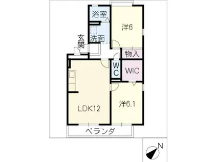 シャトルハナイIII(2LDK/2階)の間取り写真