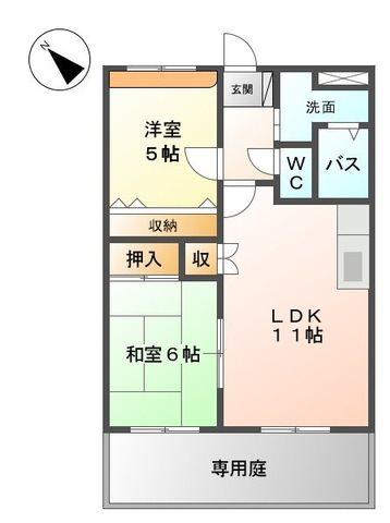アーバンエイト(2LDK/1階)の間取り写真