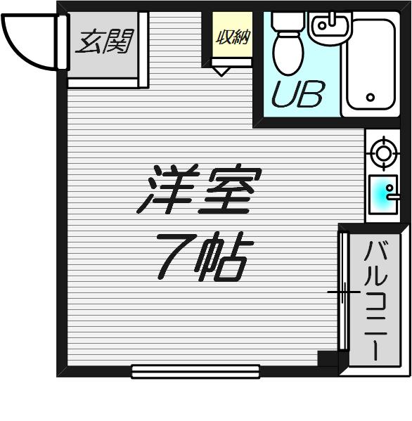 暁マンション(ワンルーム/3階)の間取り写真