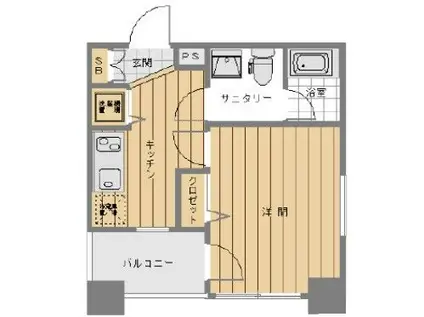 ブライズ東新宿(1K/4階)の間取り写真