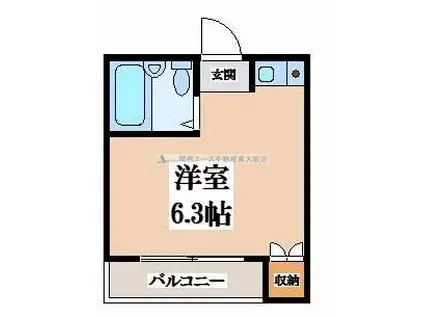 ハイツ日岡(1K/3階)の間取り写真