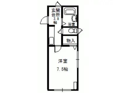 メゾン青森(1K/2階)の間取り写真