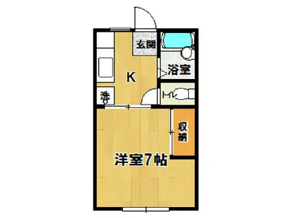 サンライフ高野(1K/1階)の間取り写真