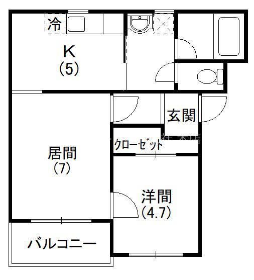 コンフォードIII(1LDK/2階)の間取り写真