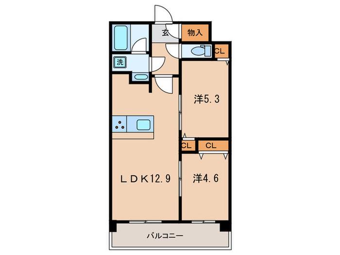 グランカーサ王子II(2LDK/4階)の間取り写真