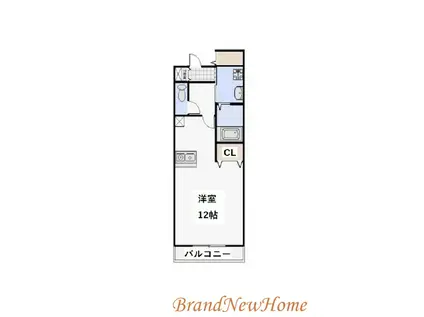パラディーゾ百舌鳥(ワンルーム/1階)の間取り写真