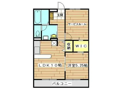 ラヴィーヌ(1LDK/1階)の間取り写真