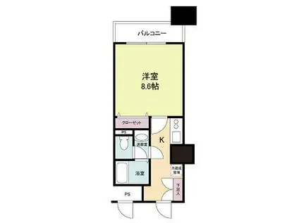 メゾンドヴィレ大阪城公園前(1K/15階)の間取り写真