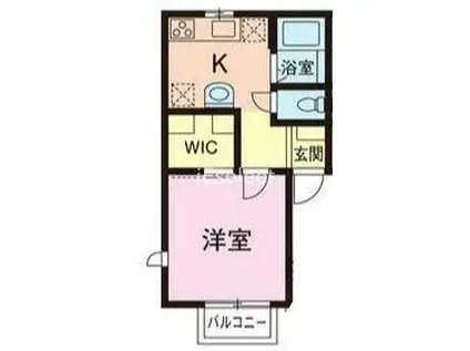 メゾントリプルスリー(1K/1階)の間取り写真