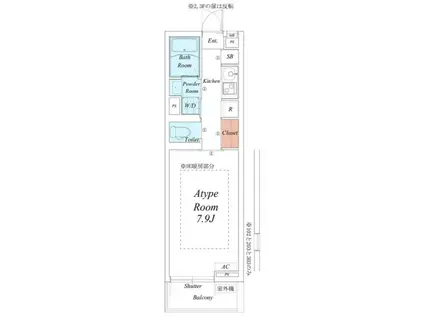 リブリ・みぺぽ(1K/1階)の間取り写真