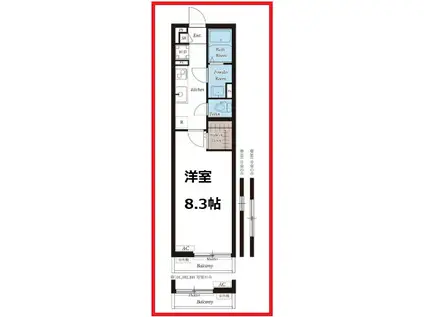 リブリ・ジュンカルナシア(1K/1階)の間取り写真