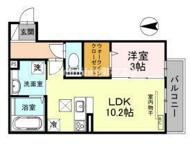 エクシードティアラ(1LDK/1階)の間取り写真