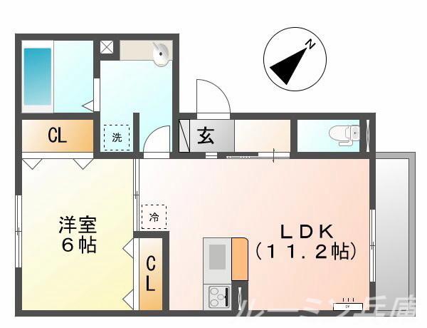 アトール恵比須(1LDK/2階)の間取り写真