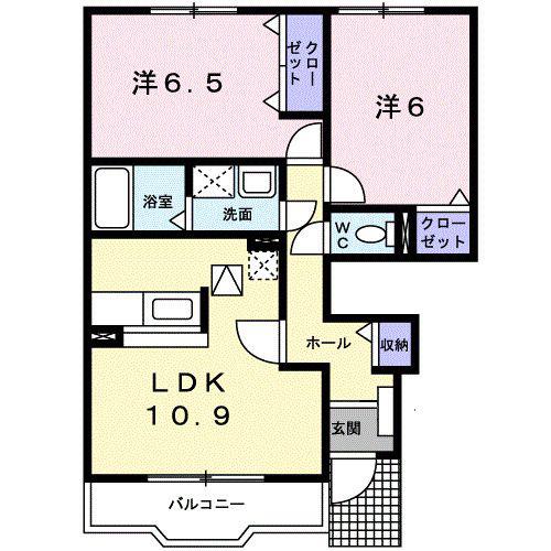 メゾンカンパ-ニュ(2LDK/1階)の間取り写真